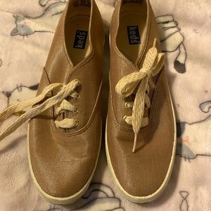KEDS vintage gold lace up GUC